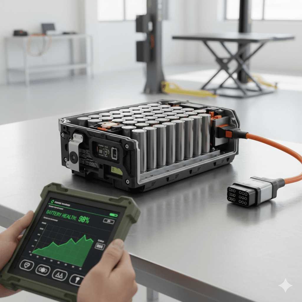 Diagnostika baterie elektromobilu v servisu