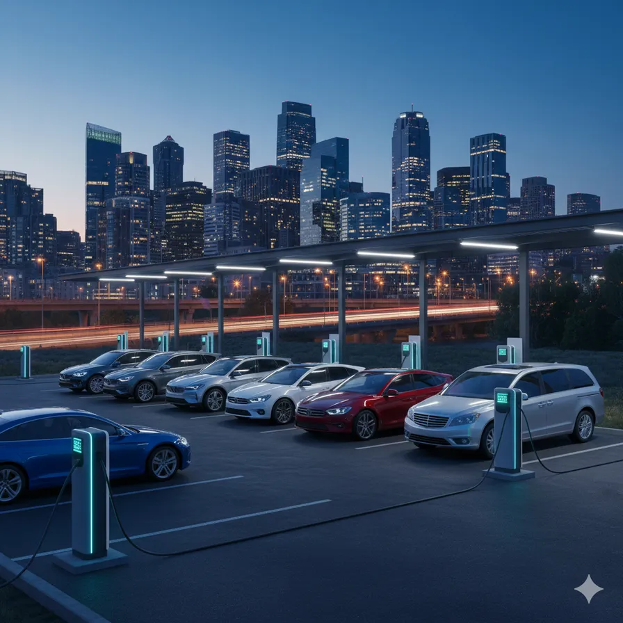 Elektromobily u veřejné nabíjecí stanice