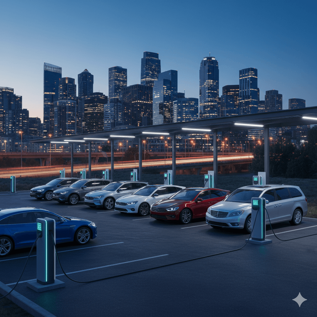 Elektromobily u veřejné nabíjecí stanice