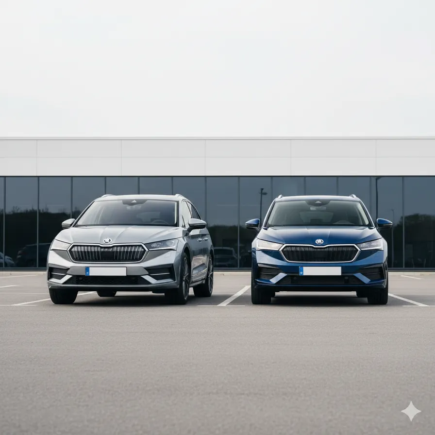 Škoda Enyaq a Škoda Elroq vedle sebe