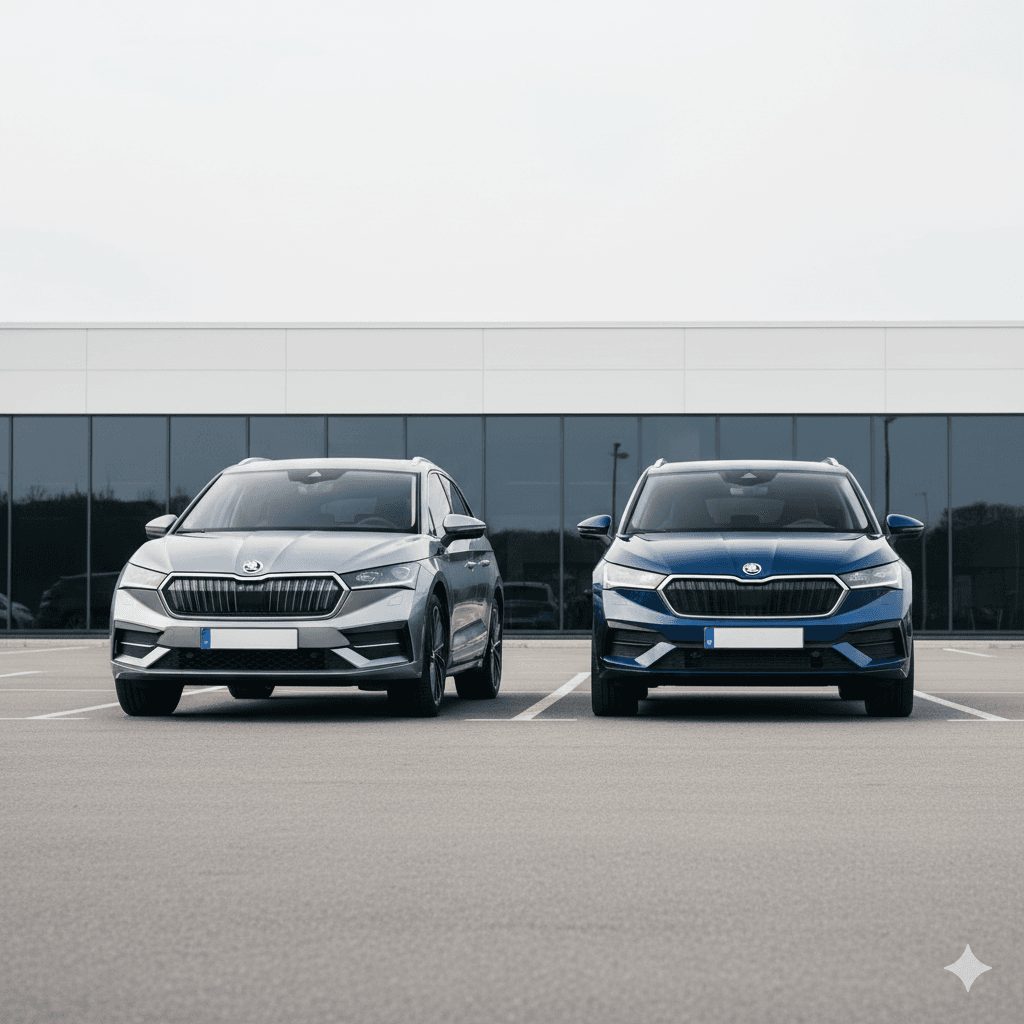 Škoda Enyaq a Škoda Elroq vedle sebe