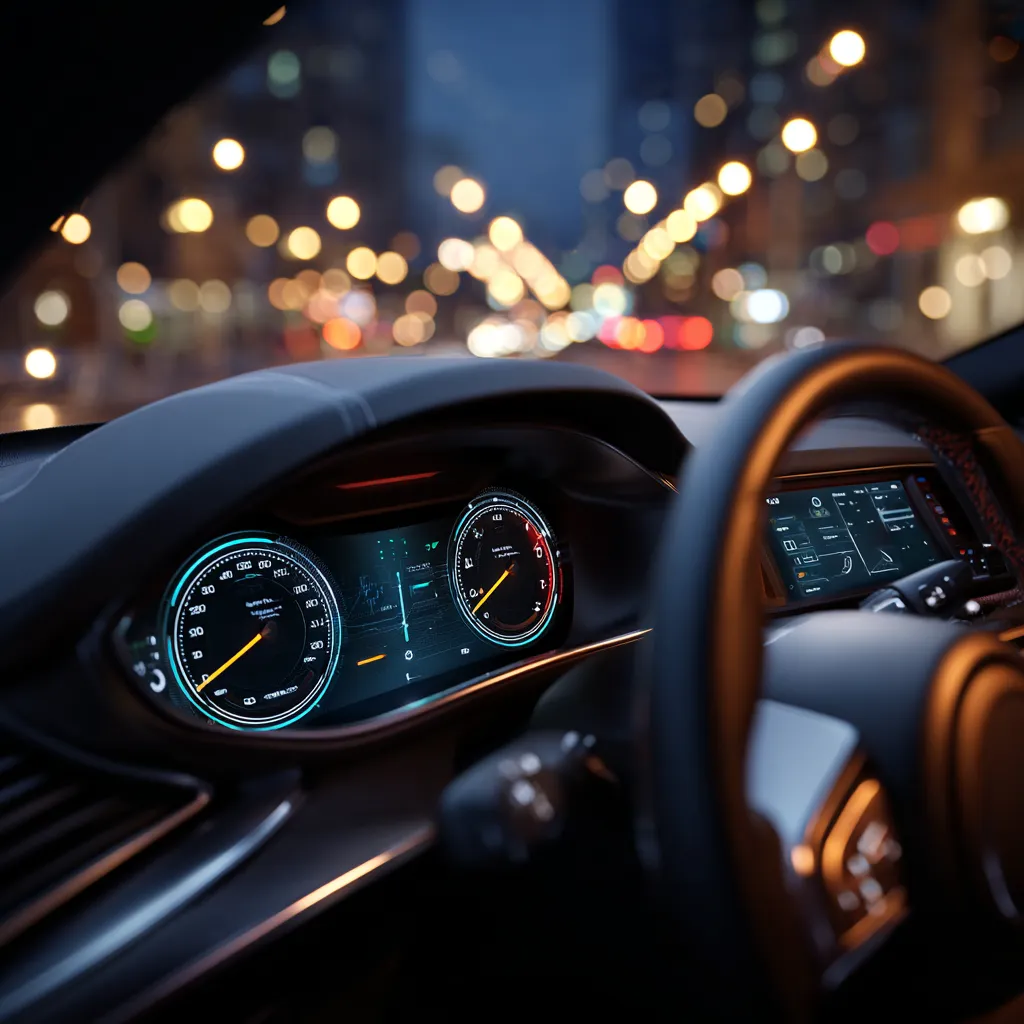 Displej elektromobilu se spotřebou