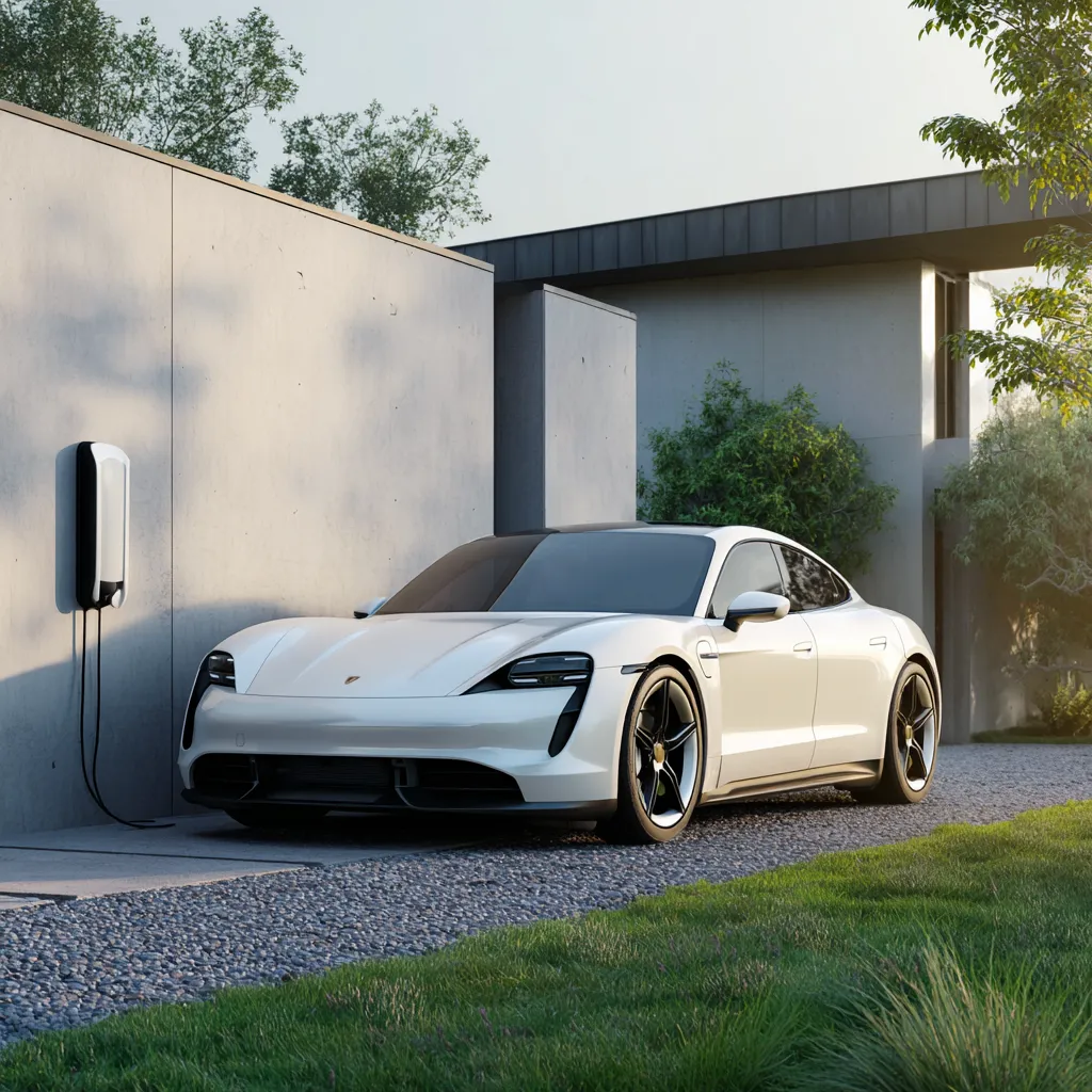 Elektromobil u domácí nabíječky